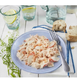 Gambas, surimi, mandarine,...